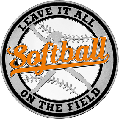 Orange "Softball" with Black Outer Circular Borders